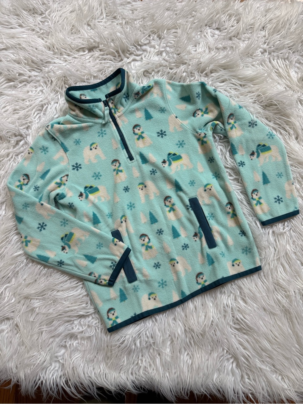 Gymboree Blue Fleece Pullover with Polar Animal Print
